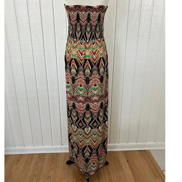 Mlle Gabrielle Women Strapless Maxi Dress Summer Vacation Boho Beachy Size Large - Picture 6 of 7